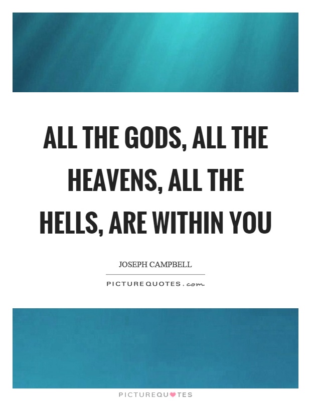 All the gods, all the heavens, all the hells, are within you Picture Quote #1