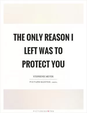 The only reason I left was to protect you Picture Quote #1