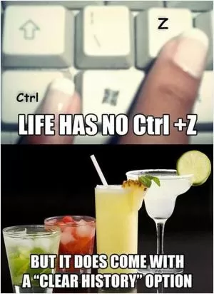 Life has no Ctrl  Z but it does come with a delete history option Picture Quote #1