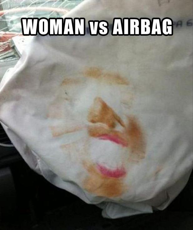 Woman vs airbag Picture Quote #1