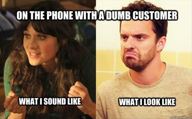 On the phone with a dumb customer. What I sound like. What I look like Picture Quote #1