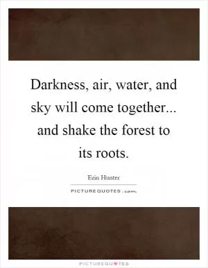 Darkness, air, water, and sky will come together... and shake the forest to its roots Picture Quote #1
