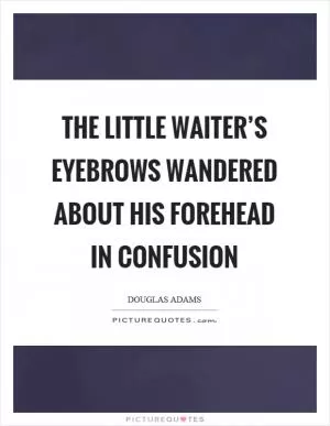 The little waiter’s eyebrows wandered about his forehead in confusion Picture Quote #1