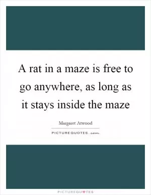 A rat in a maze is free to go anywhere, as long as it stays inside the maze Picture Quote #1