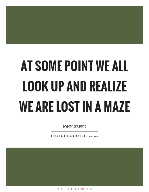 At some point we all look up and realize we are lost in a maze Picture Quote #1