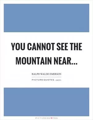 You cannot see the mountain near Picture Quote #1