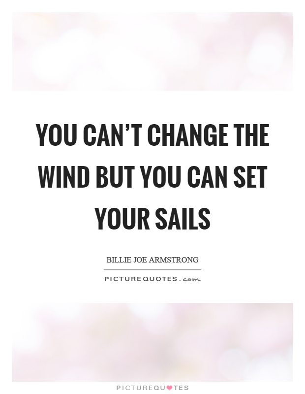 You can't change the wind but you can set your sails Picture Quote #1