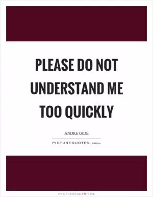 Please do not understand me too quickly Picture Quote #1