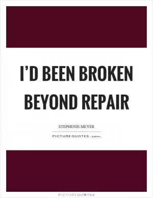 I’d been broken beyond repair Picture Quote #1
