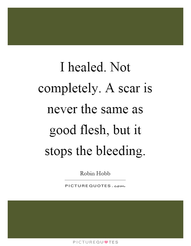 I healed. Not completely. A scar is never the same as good flesh, but it stops the bleeding Picture Quote #1
