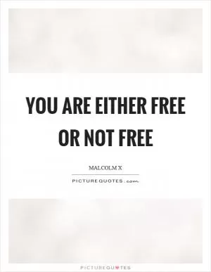 You are either free or not free Picture Quote #1