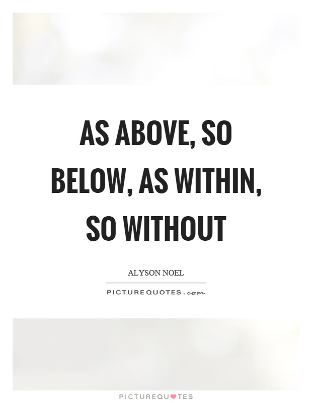As above, so below, as within, so without Picture Quote #1