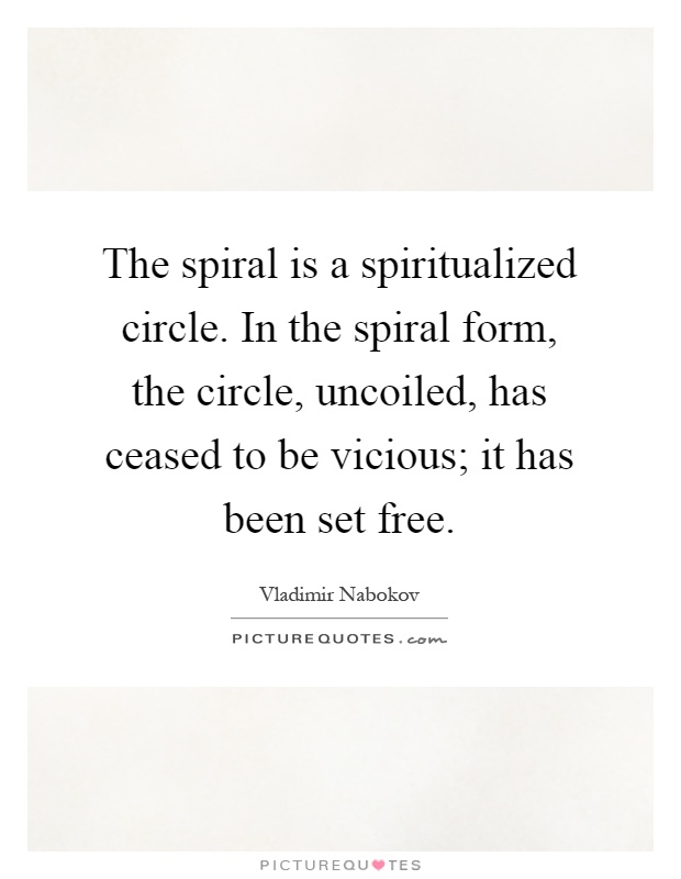 The spiral is a spiritualized circle. In the spiral form, the circle, uncoiled, has ceased to be vicious; it has been set free Picture Quote #1