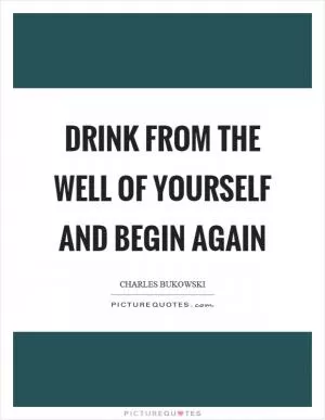 Drink from the well of yourself and begin again Picture Quote #1
