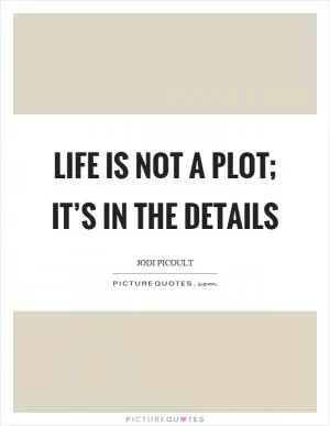 Life is not a plot; it’s in the details Picture Quote #1