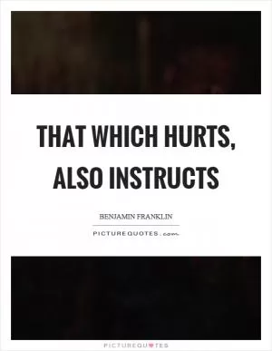That which hurts, also instructs Picture Quote #1