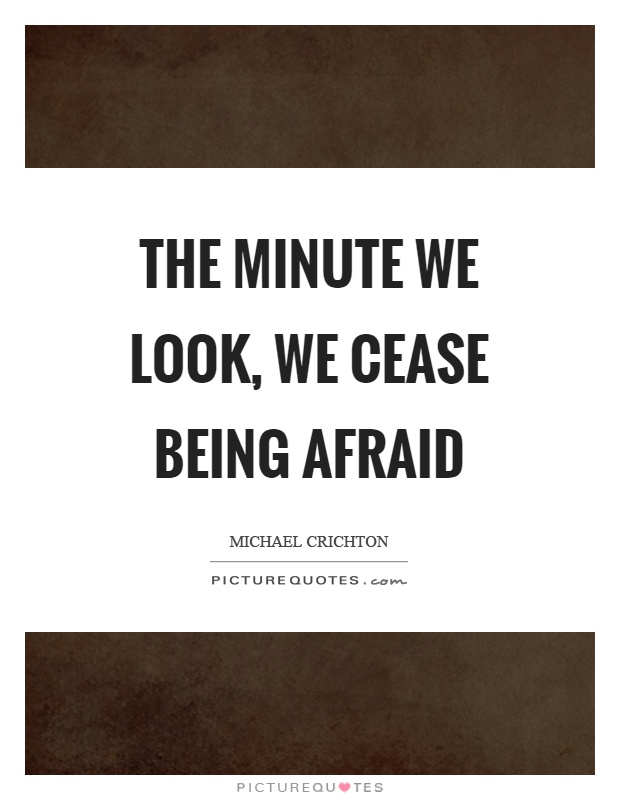 The minute we look, we cease being afraid Picture Quote #1