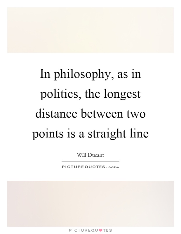 In philosophy, as in politics, the longest distance between two points is a straight line Picture Quote #1