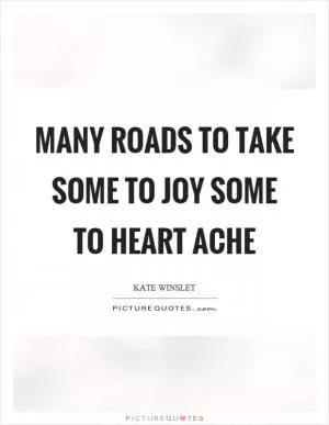 Many roads to take some to joy some to heart ache Picture Quote #1