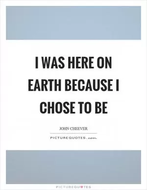 I was here on earth because I chose to be Picture Quote #1