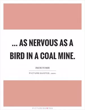 ... as nervous as a bird in a coal mine Picture Quote #1