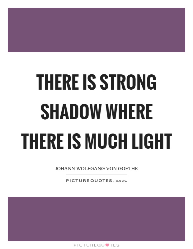 There is strong shadow where there is much light Picture Quote #1