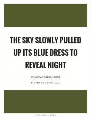 The sky slowly pulled up its blue dress to reveal night Picture Quote #1