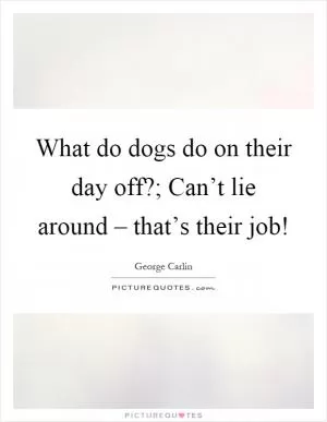 What do dogs do on their day off?; Can’t lie around – that’s their job! Picture Quote #1