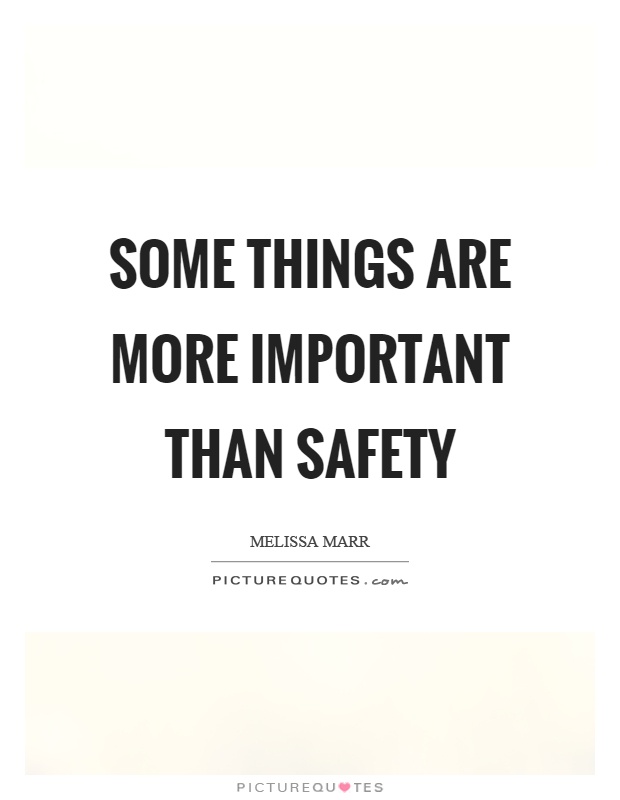 Some things are more important than safety Picture Quote #1