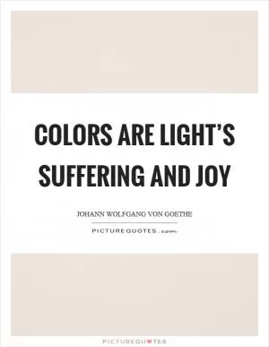 Colors are light’s suffering and joy Picture Quote #1
