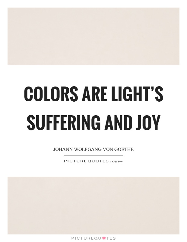 Colors are light's suffering and joy Picture Quote #1