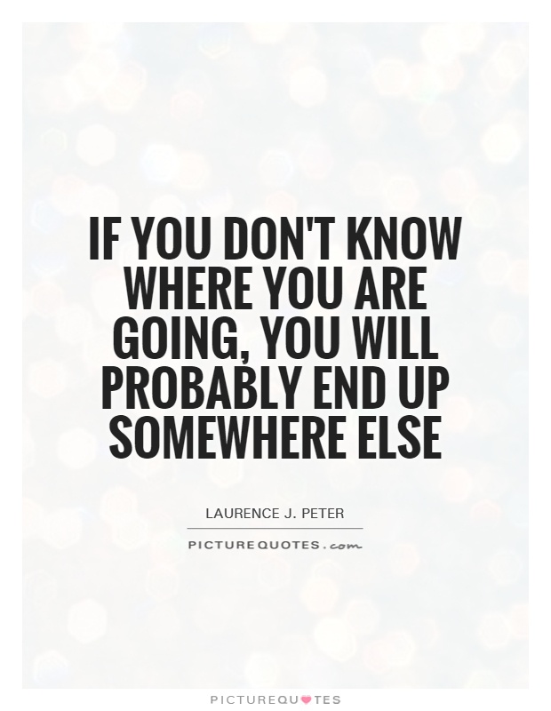 If you don't know where you are going, you will probably end up somewhere else Picture Quote #1