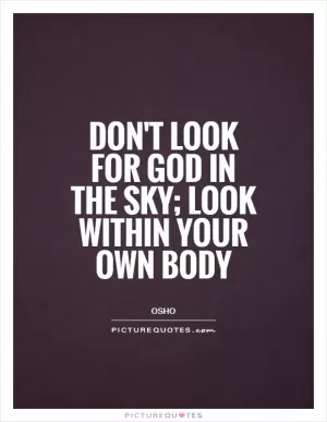 Don't look for God in the sky; look within your own body Picture Quote #1