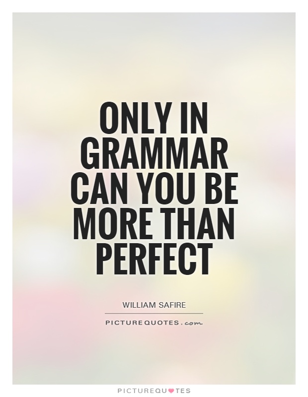 Only in grammar can you be more than perfect Picture Quote #1