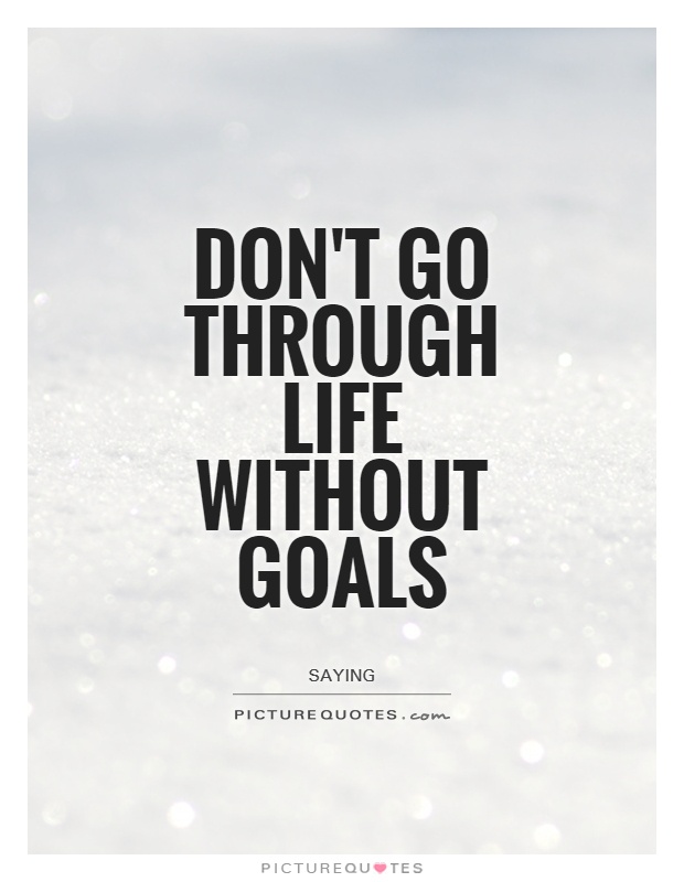 Don't go through life without goals Picture Quote #1