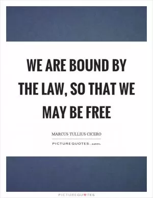 We are bound by the law, so that we may be free Picture Quote #1