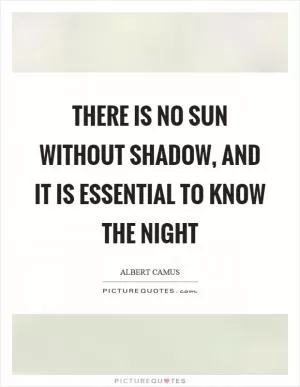 There is no sun without shadow, and it is essential to know the night Picture Quote #1