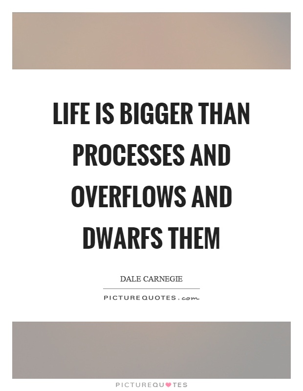 Life is bigger than processes and overflows and dwarfs them Picture Quote #1