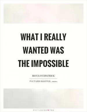 What I really wanted was the impossible Picture Quote #1