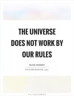 The universe does not work by our rules Picture Quote #1