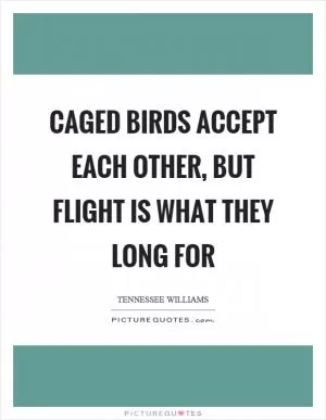Caged birds accept each other, but flight is what they long for Picture Quote #1