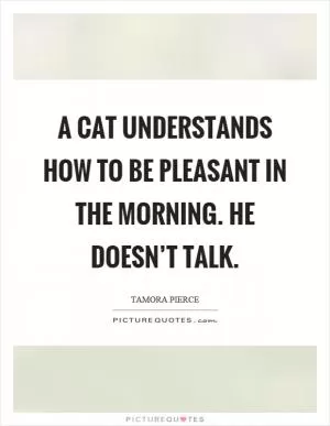A cat understands how to be pleasant in the morning. He doesn’t talk Picture Quote #1