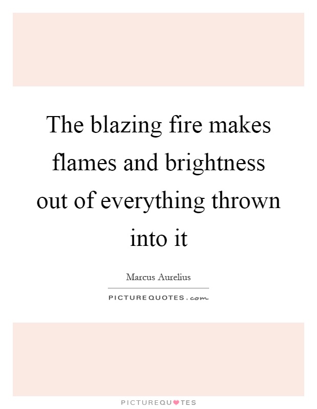 The blazing fire makes flames and brightness out of everything thrown into it Picture Quote #1