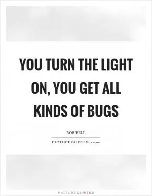 You turn the light on, you get all kinds of bugs Picture Quote #1