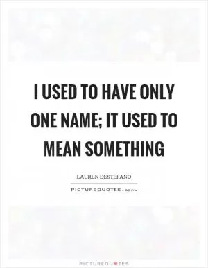 I used to have only one name; it used to mean something Picture Quote #1