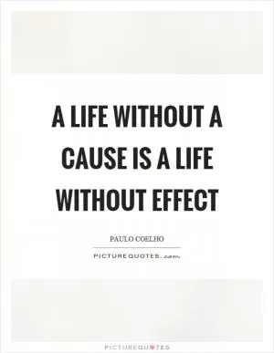 A life without a cause is a life without effect Picture Quote #1