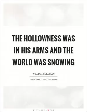 The hollowness was in his arms and the world was snowing Picture Quote #1