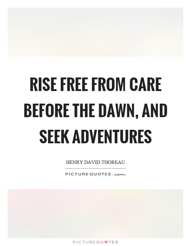 Rise free from care before the dawn, and seek adventures Picture Quote #1