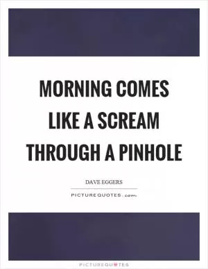 Morning comes like a scream through a pinhole Picture Quote #1