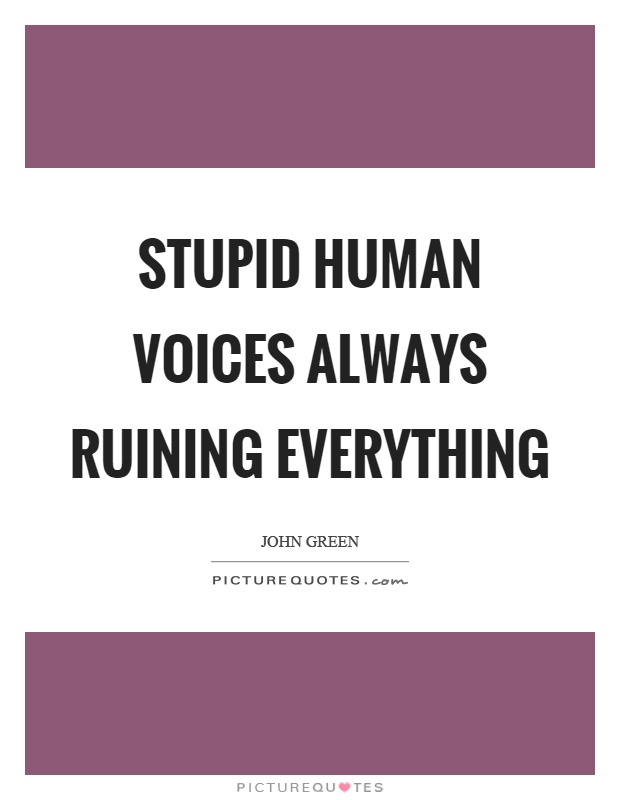 Stupid human voices always ruining everything Picture Quote #1